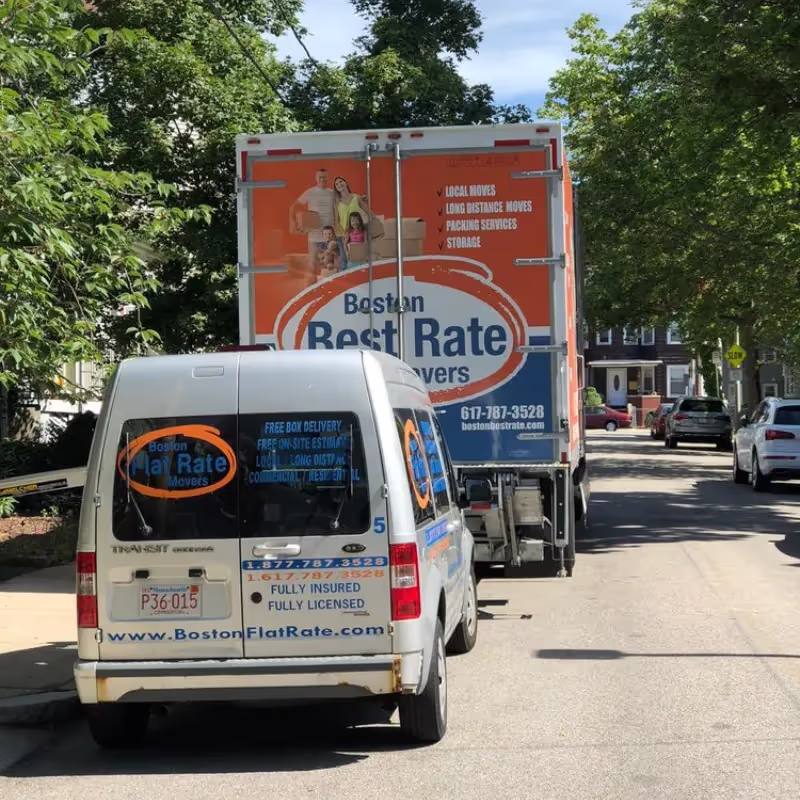 Stacked moving boxes ready for long-distance transport